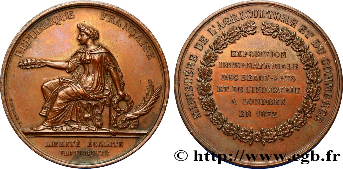 III REPUBLIC Médaille, Exposition internationale des Beaux Arts et de l’Industrie AU