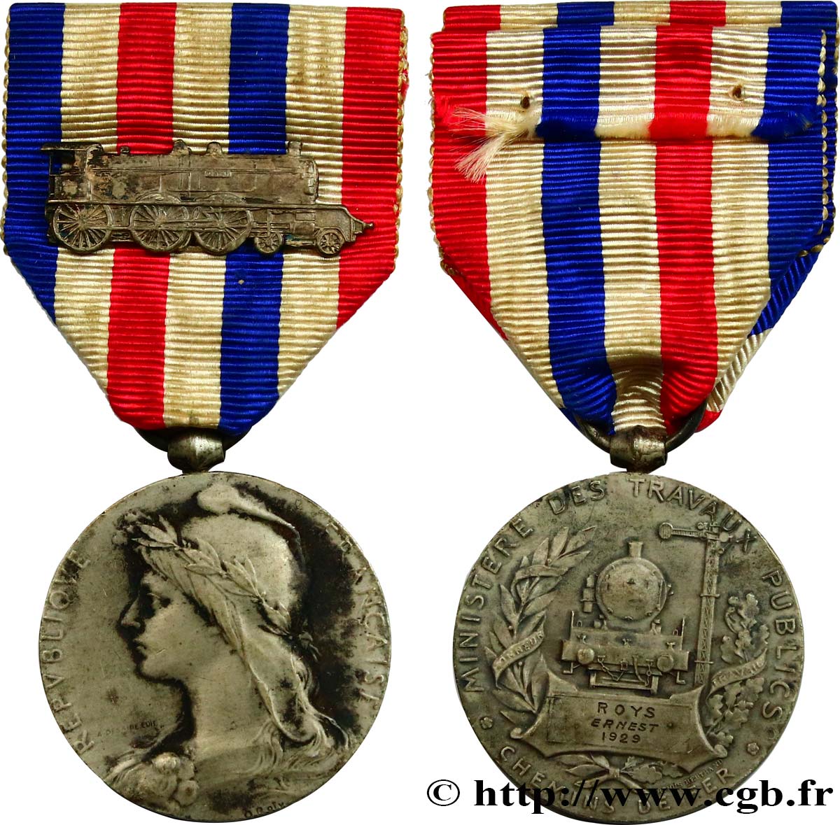 TROISIÈME RÉPUBLIQUE Médaille des Chemins de Fer, Ministère des travaux publics TTB