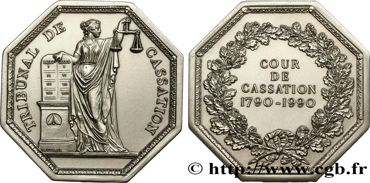 QUINTA REPUBLICA FRANCESA Médaille, Bicentenaire de la Cour de Cassation EBC