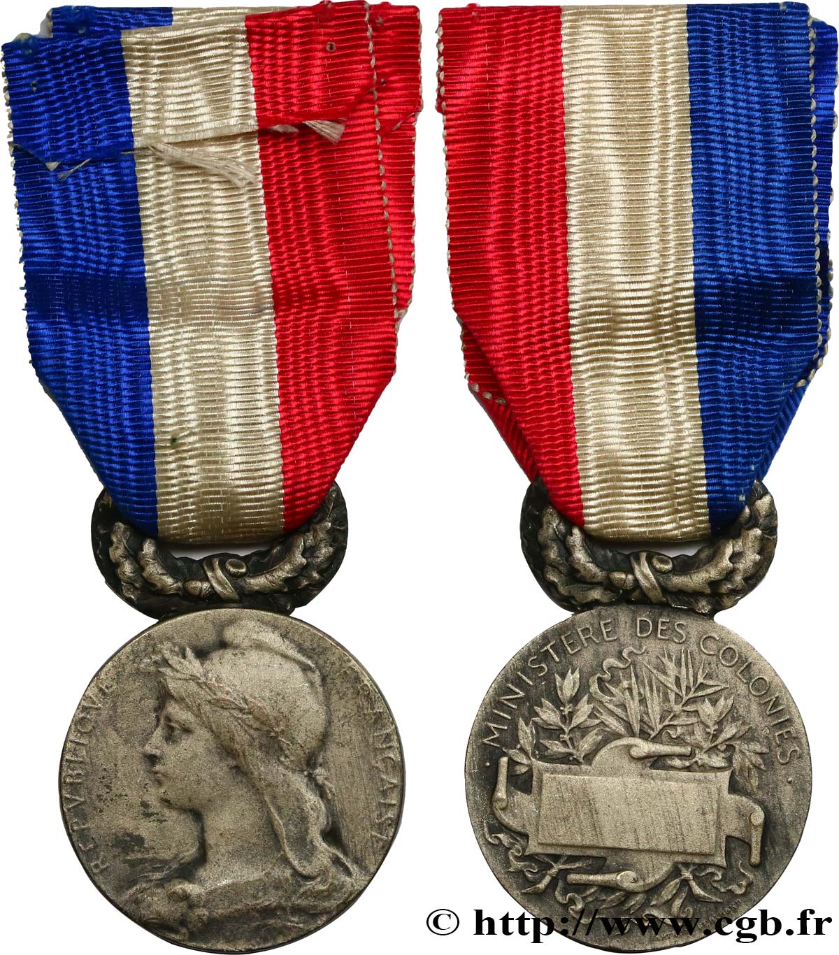 TROISIÈME RÉPUBLIQUE Médaille du ministère des colonies TTB