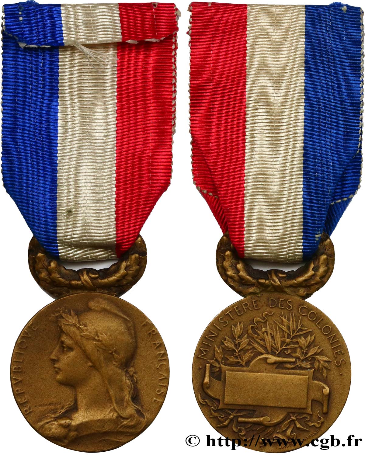 TROISIÈME RÉPUBLIQUE Médaille du ministère des colonies TTB+