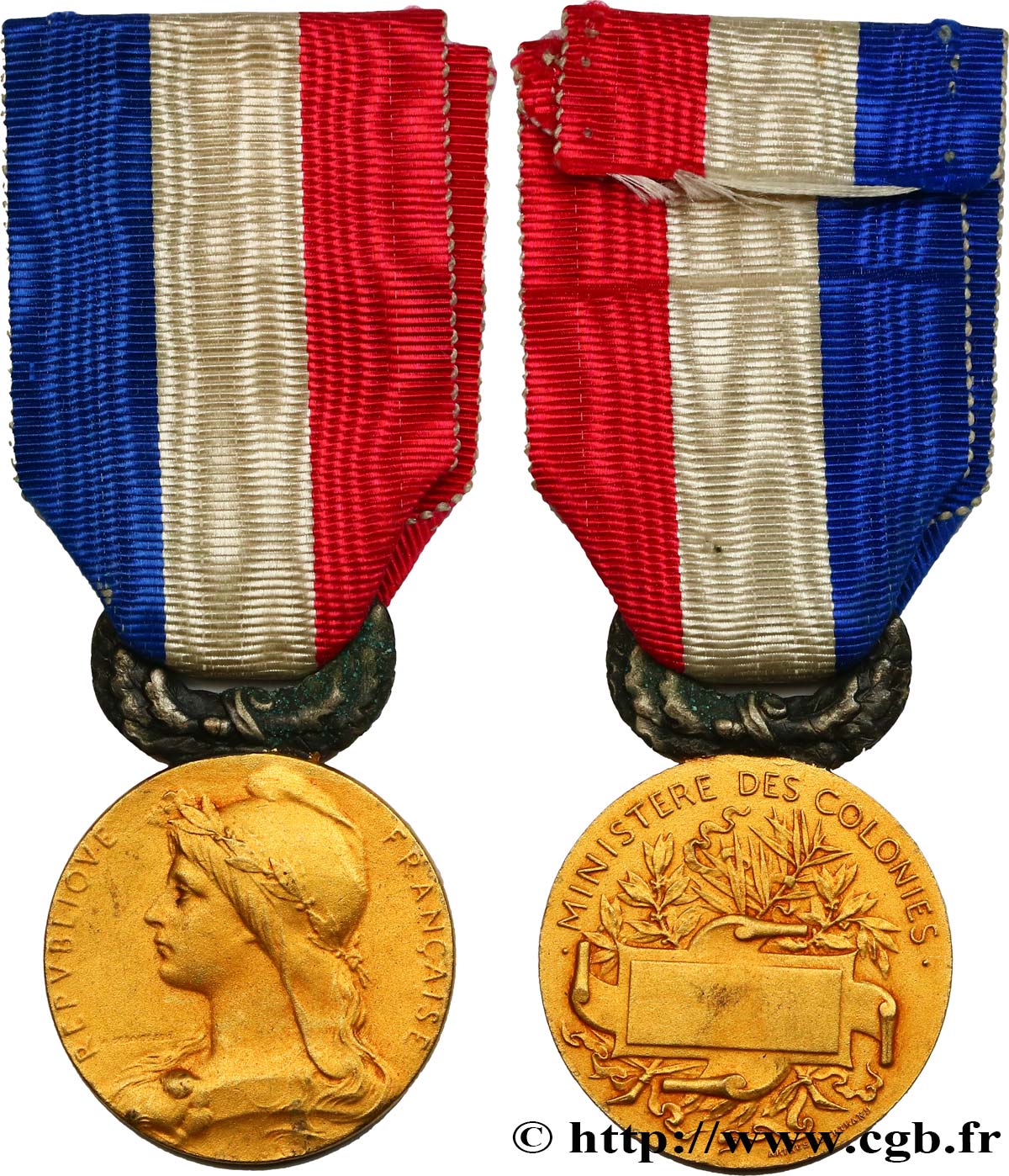 III REPUBLIC Médaille du ministère des colonies AU