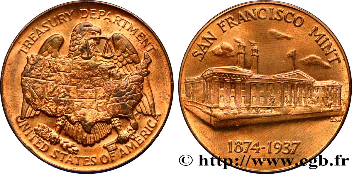 ÉTATS-UNIS D AMÉRIQUE Médaille de l’atelier monétaire de San Francisco EBC