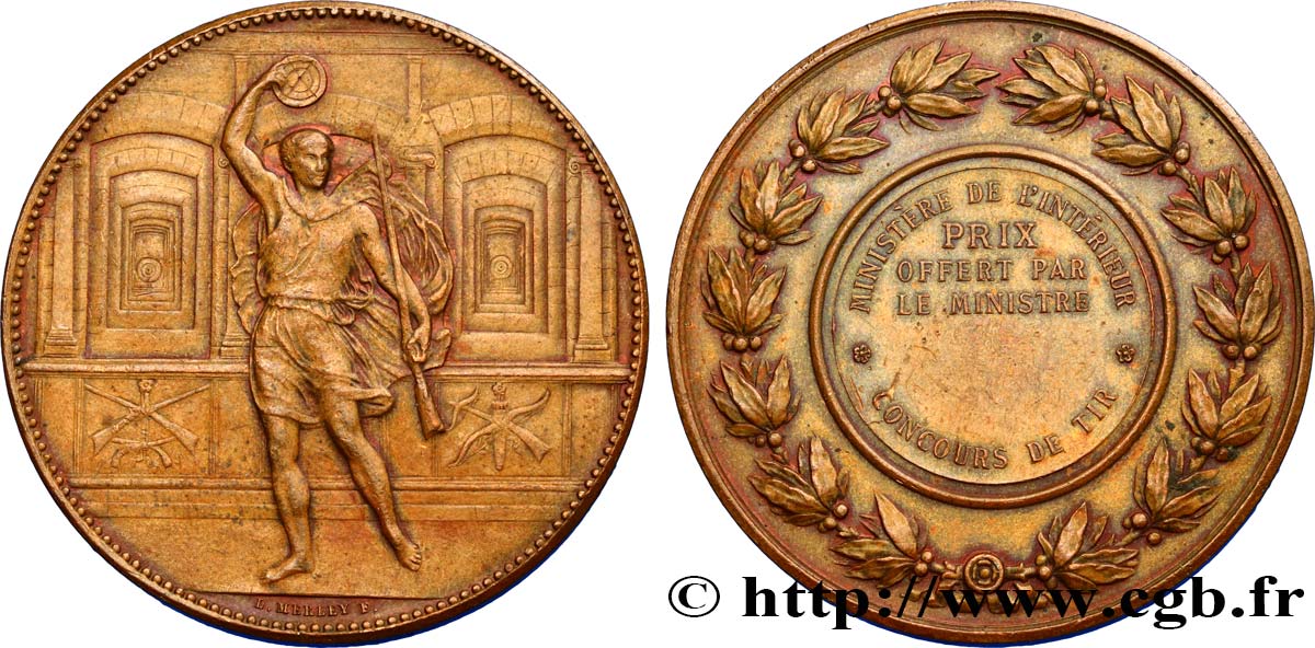 III REPUBLIC Médaille de tir AU