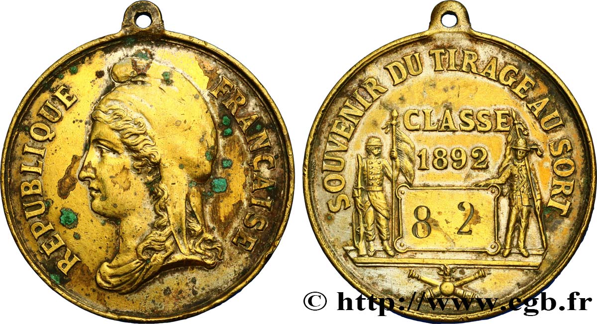 TERCERA REPUBLICA FRANCESA Médaille, Souvenir du tirage au sort BC+