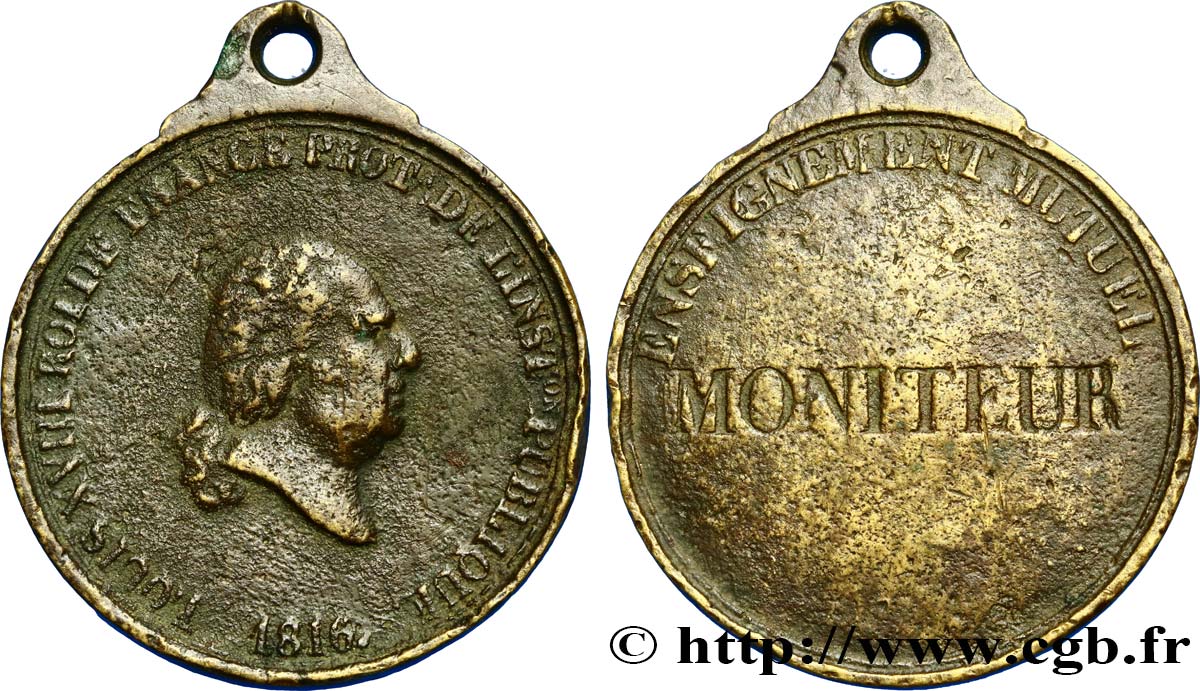 LUIGI XVIII Médaille pour le Moniteur BB