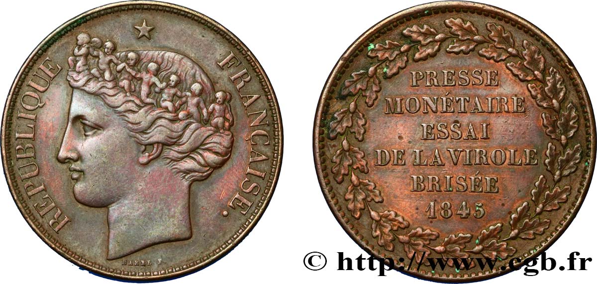 II REPUBLIC Concours de 5 francs, essai de Barre VF