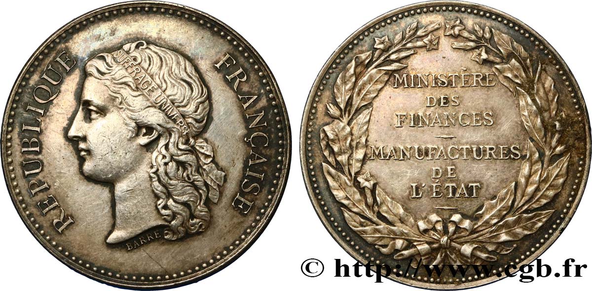 TERZA REPUBBLICA FRANCESE Médaille de l’administration des Monnaies BB