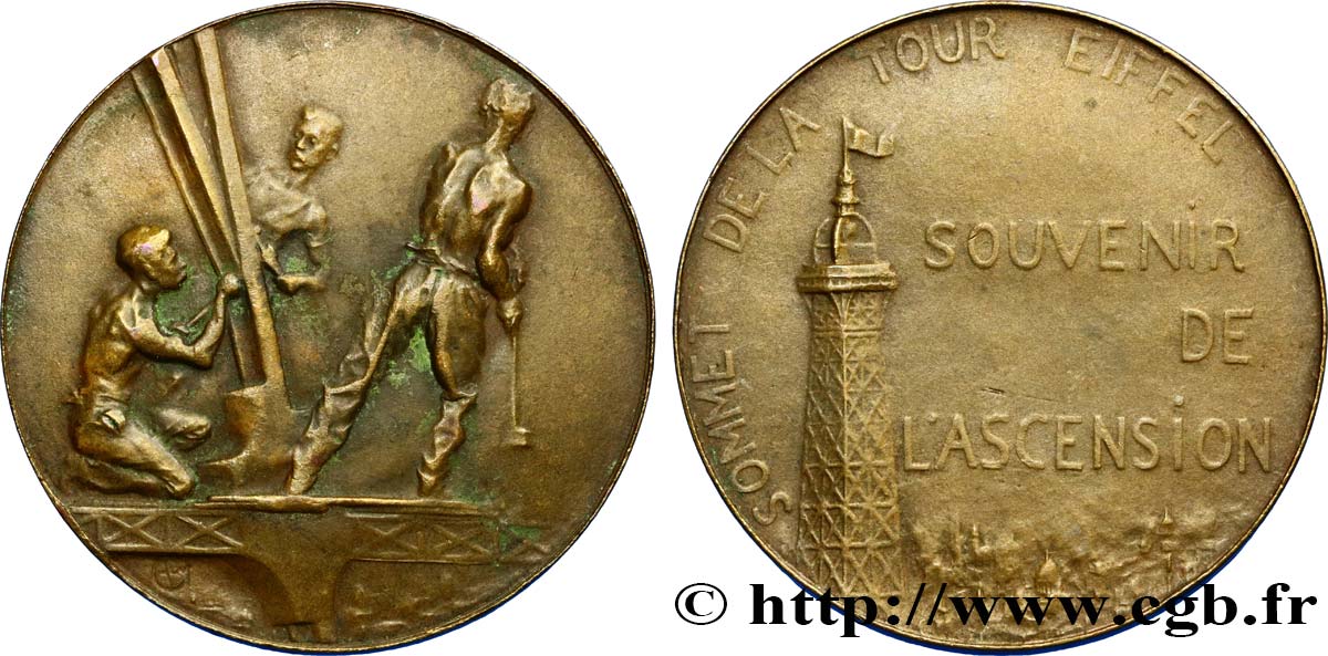 III REPUBLIC Médaille de l’ascension de la Tour Eiffel XF