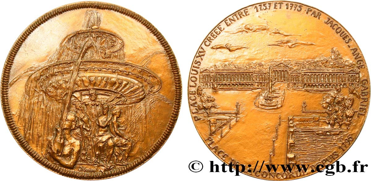 III REPUBLIC Médaille, Place de la Concorde à Paris AU