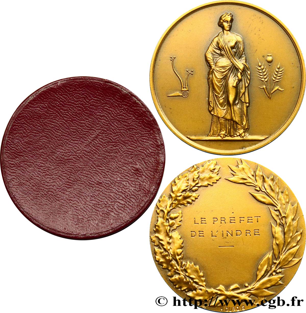 TERCERA REPUBLICA FRANCESA Médaille offerte par le préfet de l’Indre EBC