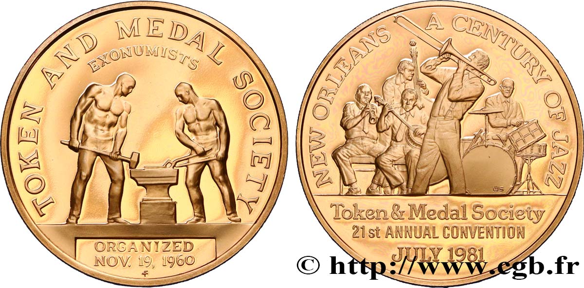 ÉTATS-UNIS D AMÉRIQUE Médaille de la Token & Medal Society SPL