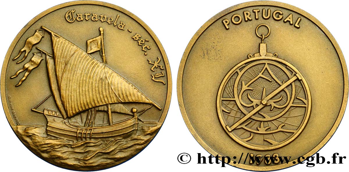 PORTUGAL Médaille pour la caravelle Béc XV EBC