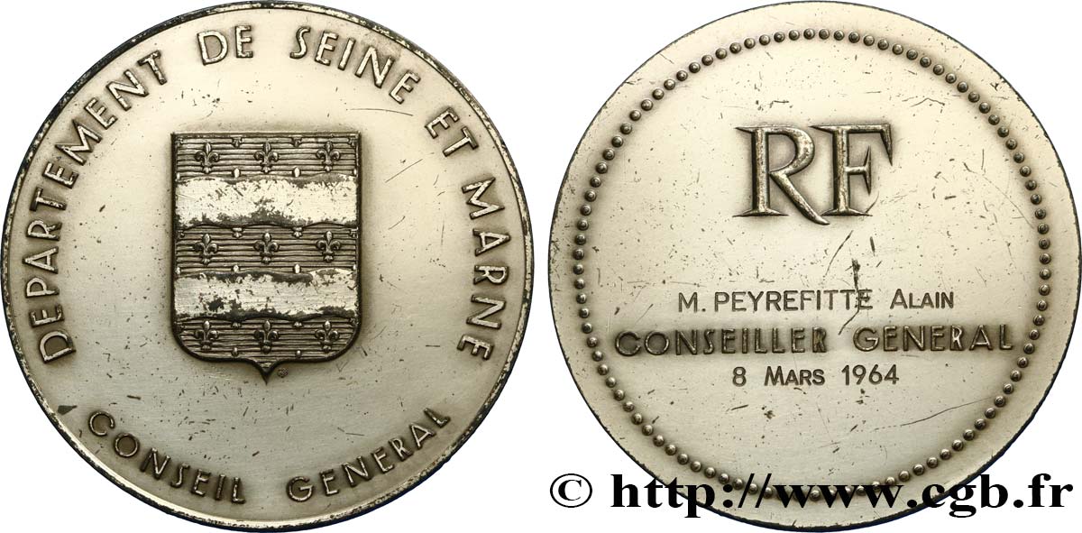 CINQUIÈME RÉPUBLIQUE Médaille du Conseil général TTB+