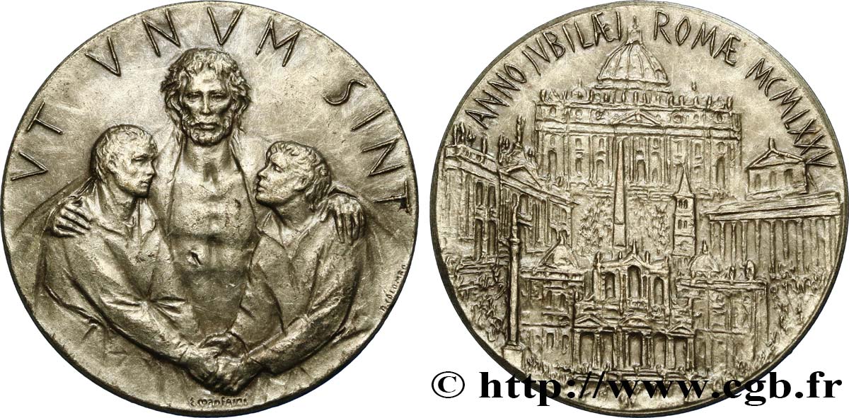 VATICAN ET ÉTATS PONTIFICAUX Médaille du Jubilé pour l’Année Sainte 1975 SUP