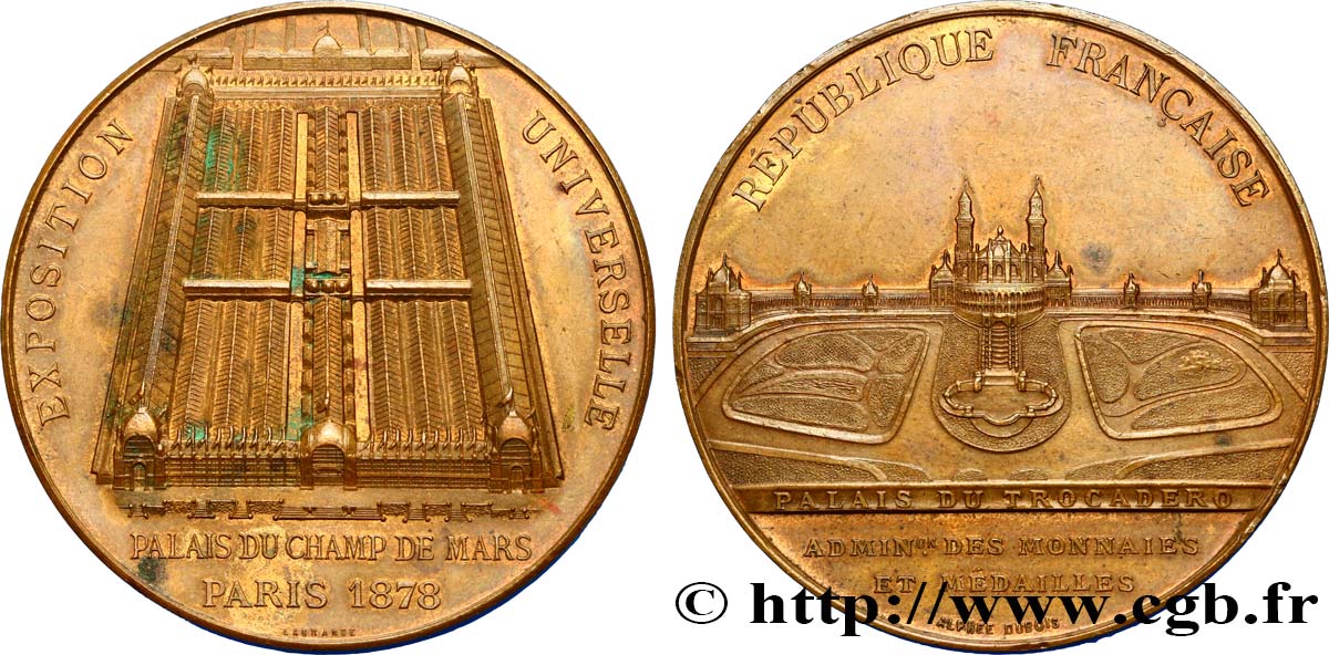TROISIÈME RÉPUBLIQUE Médaille, Palais du Champ de Mars / Trocadéro TTB
