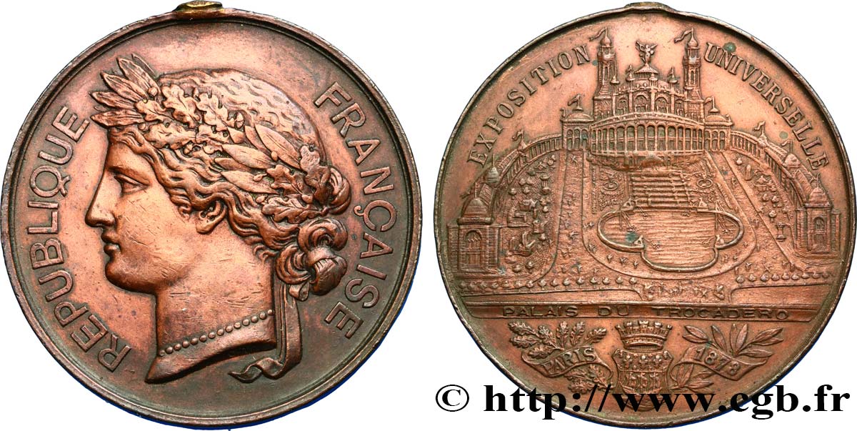 III REPUBLIC Médaille du Palais du Trocadéro XF