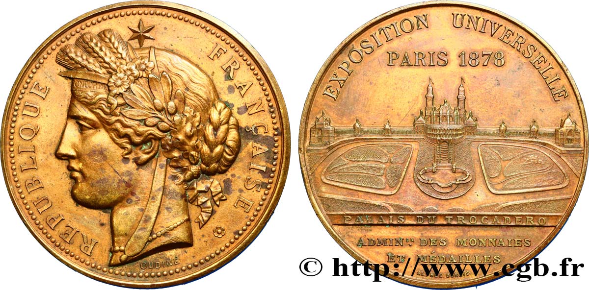 TROISIÈME RÉPUBLIQUE Médaille, Palais du Trocadéro, Exposition Universelle TTB