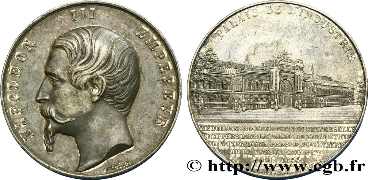 SECONDO IMPERO FRANCESE Médaille, Napoléon III, Palais de l’Industrie BB