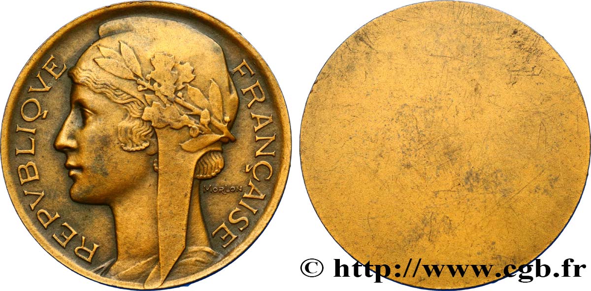 III REPUBLIC Médaille à la Marianne de Morlon AU