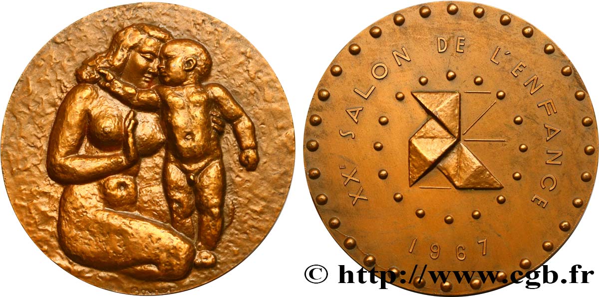 QUINTA REPUBLICA FRANCESA Médaille, Salon de l’Enfance EBC