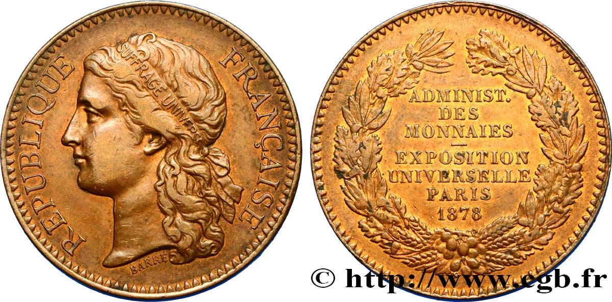 DRITTE FRANZOSISCHE REPUBLIK Médaille, Administration des monnaies fVZ