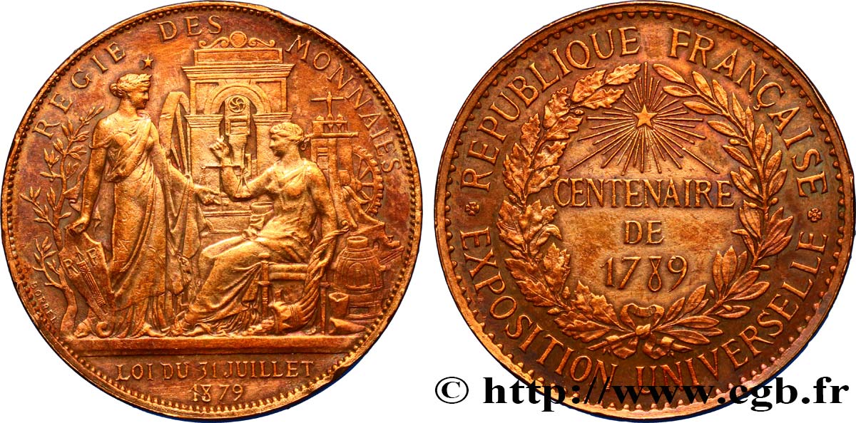 III REPUBLIC Médaille de la Régie des Monnaies XF