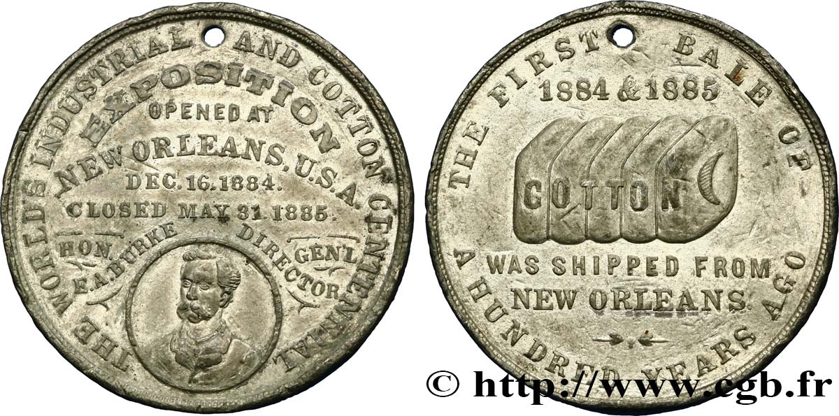 VEREINIGTE STAATEN VON AMERIKA Médaille, Exposition et centenaire du coton SS