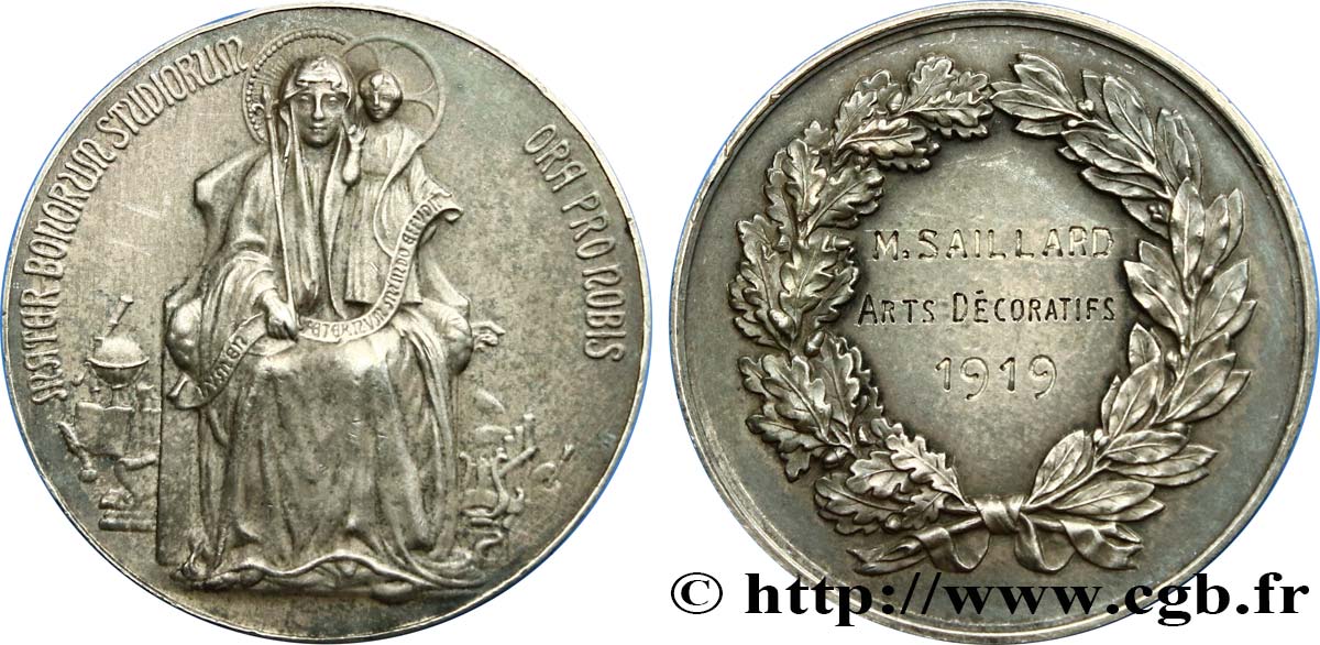 III REPUBLIC Médaille à la Vierge à l’enfant AU