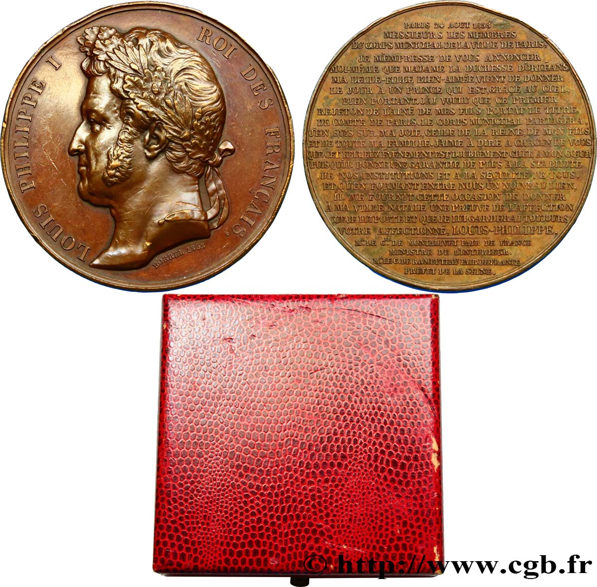 LUDWIG PHILIPP I Médaille pour la naissance de Louis Philippe Albert d’Orléans fVZ