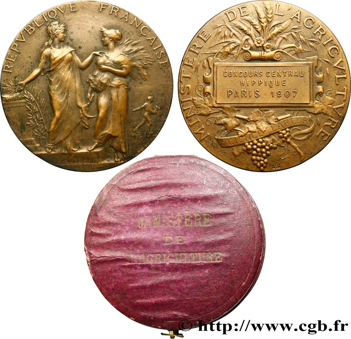 III REPUBLIC Médaille de récompense, concours central hippique AU