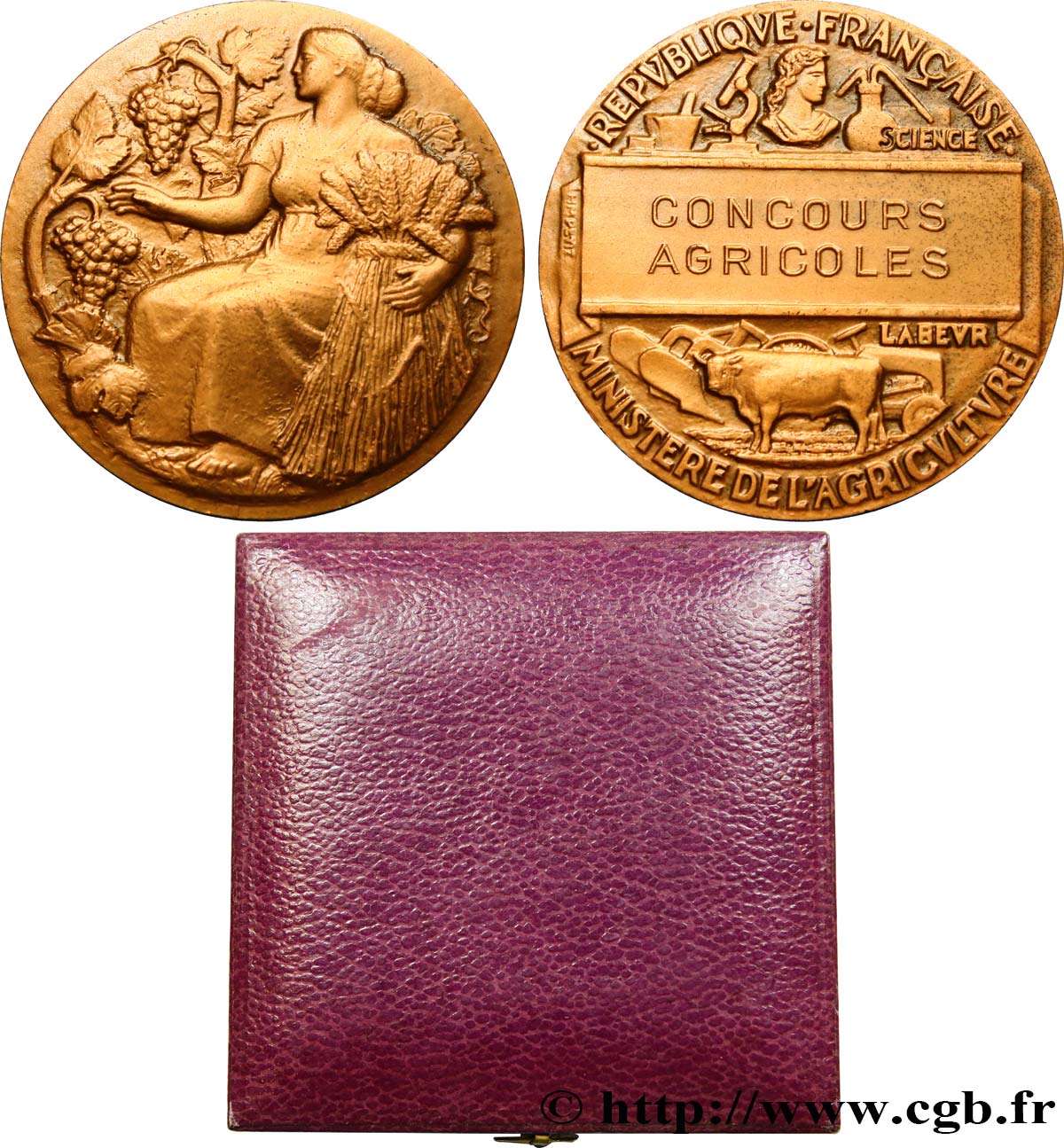 CINQUIÈME RÉPUBLIQUE Médaille de concours agricole SUP