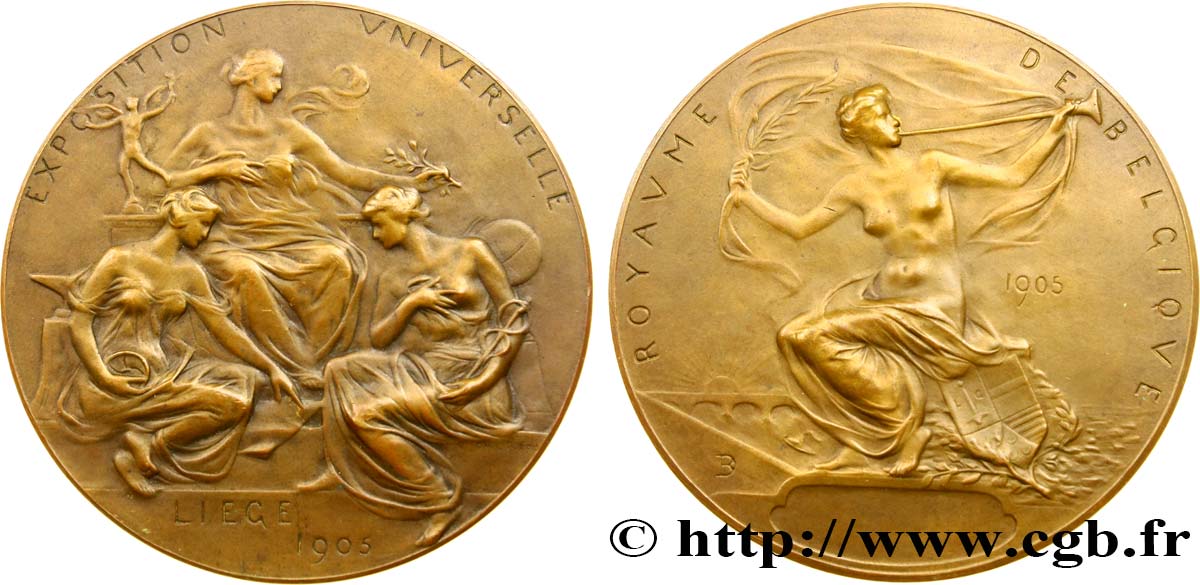 BELGIQUE - ROYAUME DE BELGIQUE - LÉOPOLD II Médaille de l’exposition universelle de Liège AU
