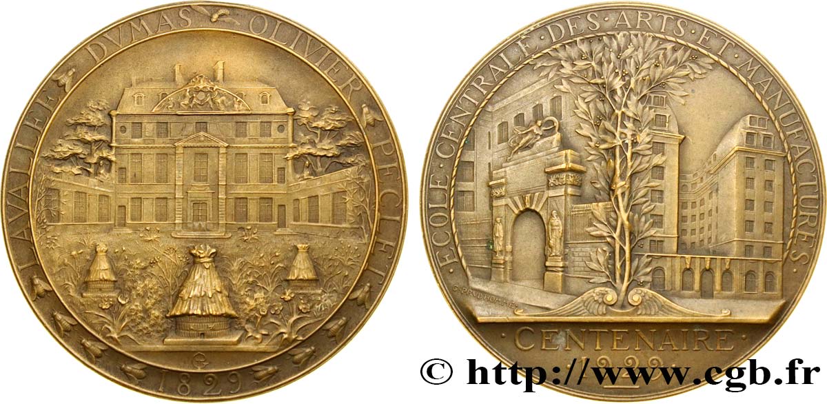 ÉDUCATION : LYCÉES, ÉCOLES Médaille, Centenaire de l’École centrale de Paris TTB+