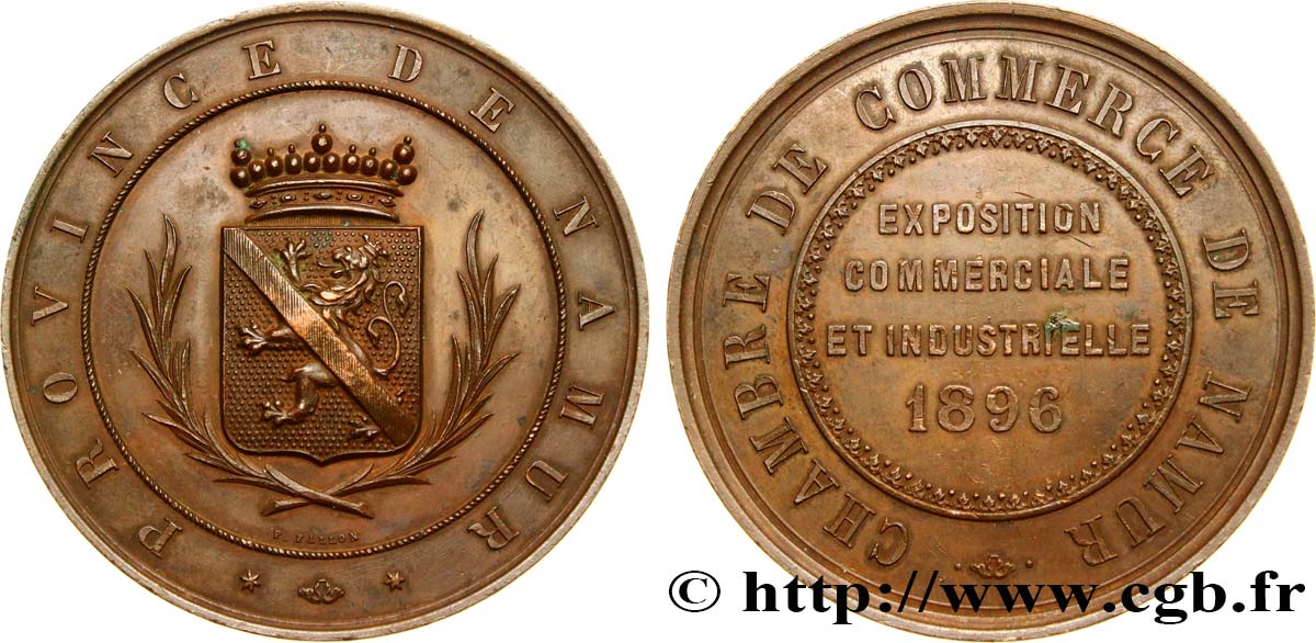 BELGIQUE - ROYAUME DE BELGIQUE - LÉOPOLD II Médaille de la Chambre de Commerce de Namur MBC+