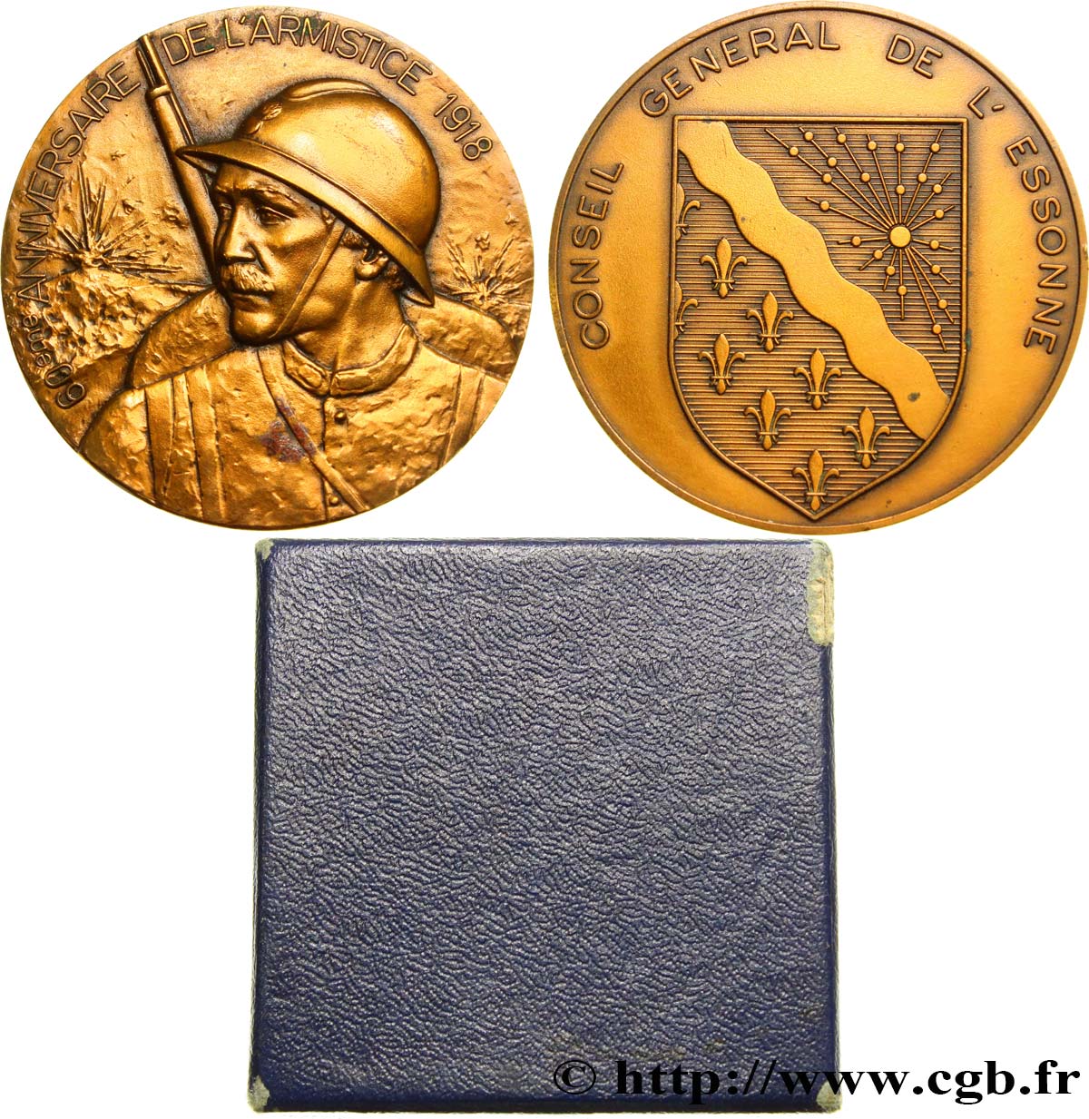 CINQUIÈME RÉPUBLIQUE Médaille pour les 60 ans de l’Armistice TTB+