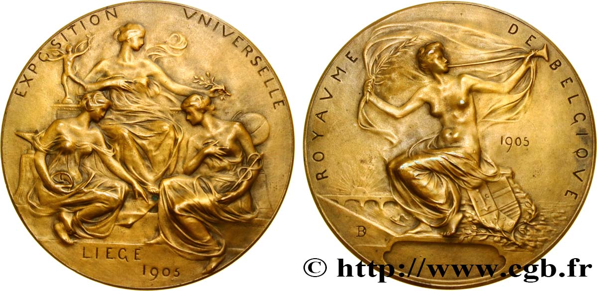 BELGIQUE - ROYAUME DE BELGIQUE - LÉOPOLD II Médaille de l’exposition universelle de Liège AU
