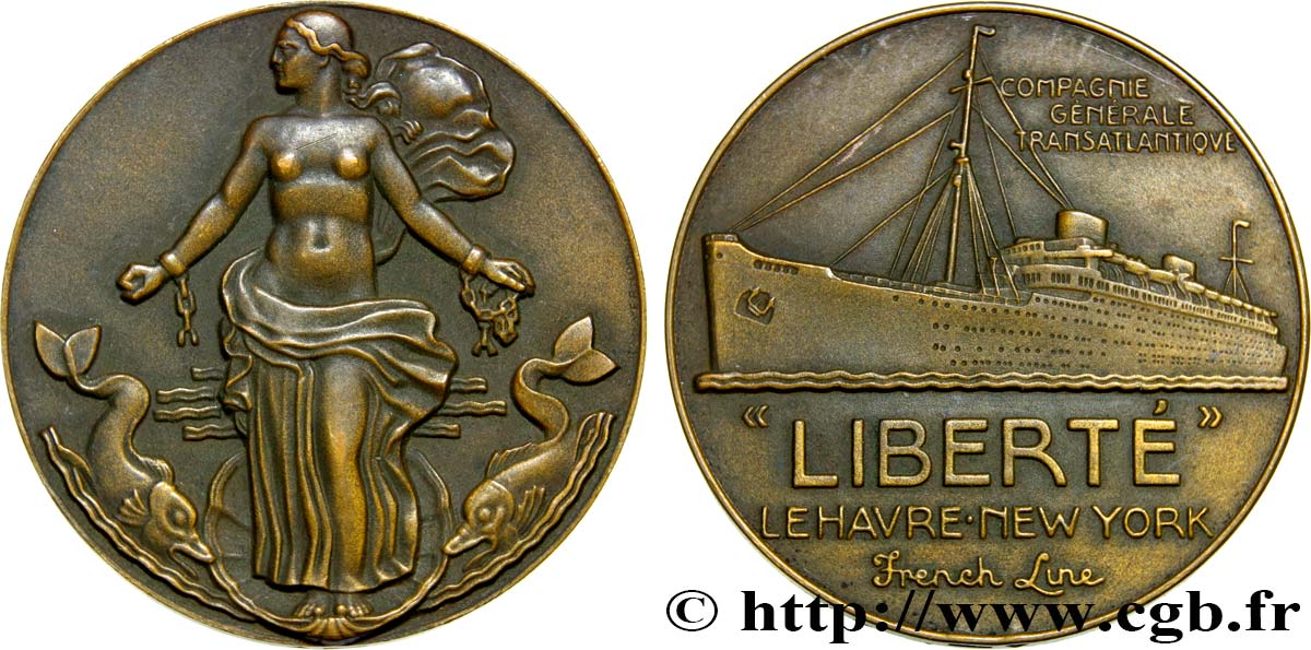 QUARTA REPUBBLICA FRANCESE Médaille du paquebot “Liberté” q.SPL