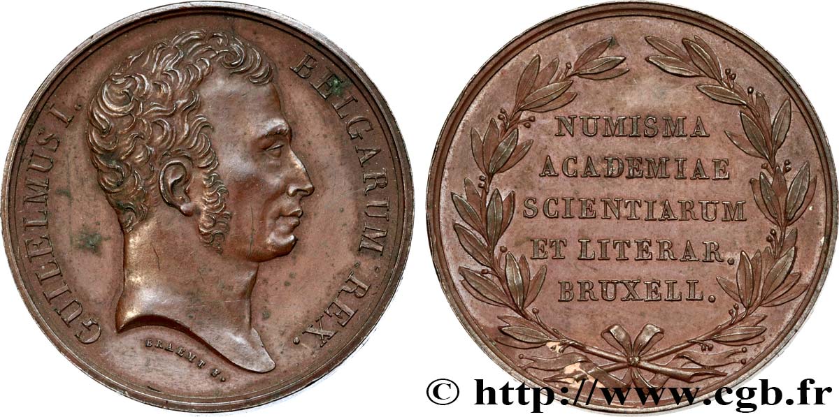 ROYAUME DES PAYS-BAS - GUILLAUME Ier Médaille, Académie de Bruxelles AU