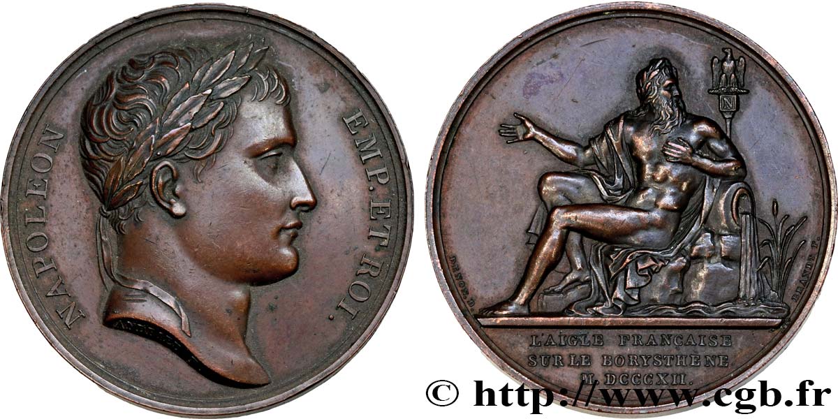 GESCHICHTE FRANKREICHS Médaille, passage de Napoléon sur la Borysthène fVZ