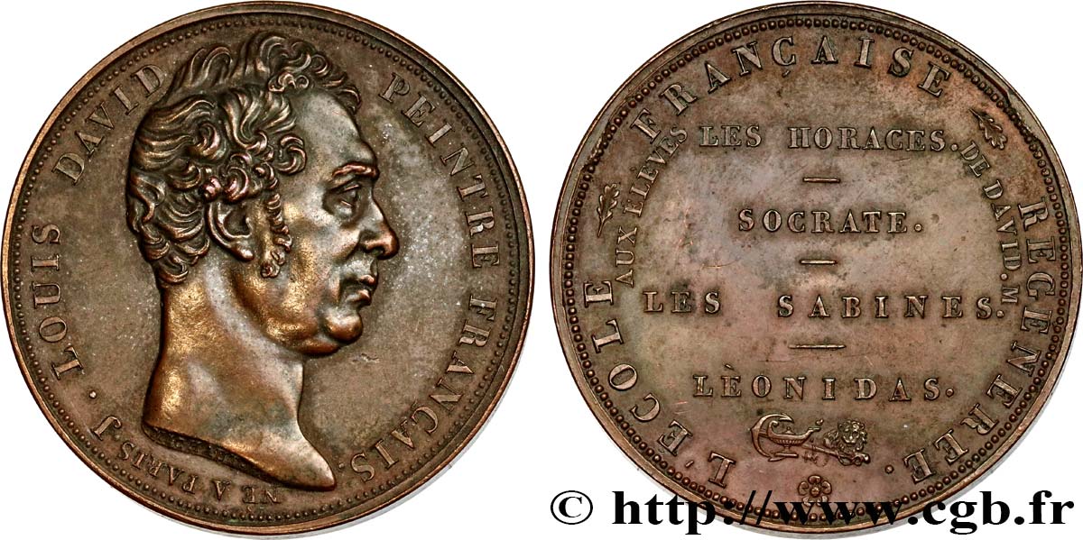 LOUIS XVIII Médaille pour Jacques-Louis David AU