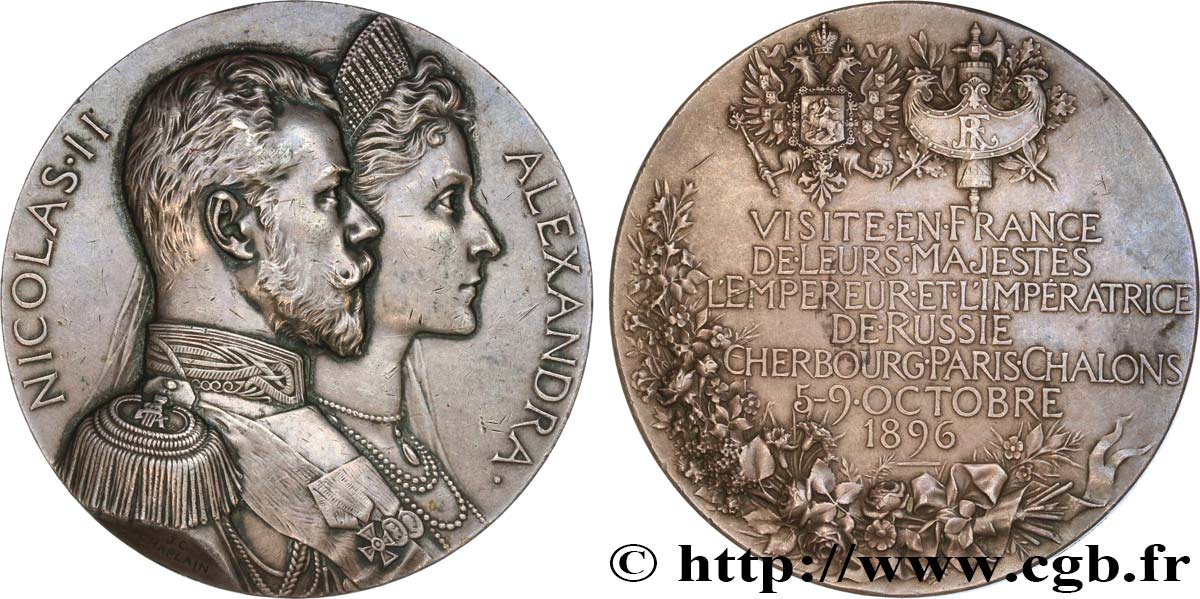 TERZA REPUBBLICA FRANCESE Médaille de visite du tsar Nicolas II q.SPL