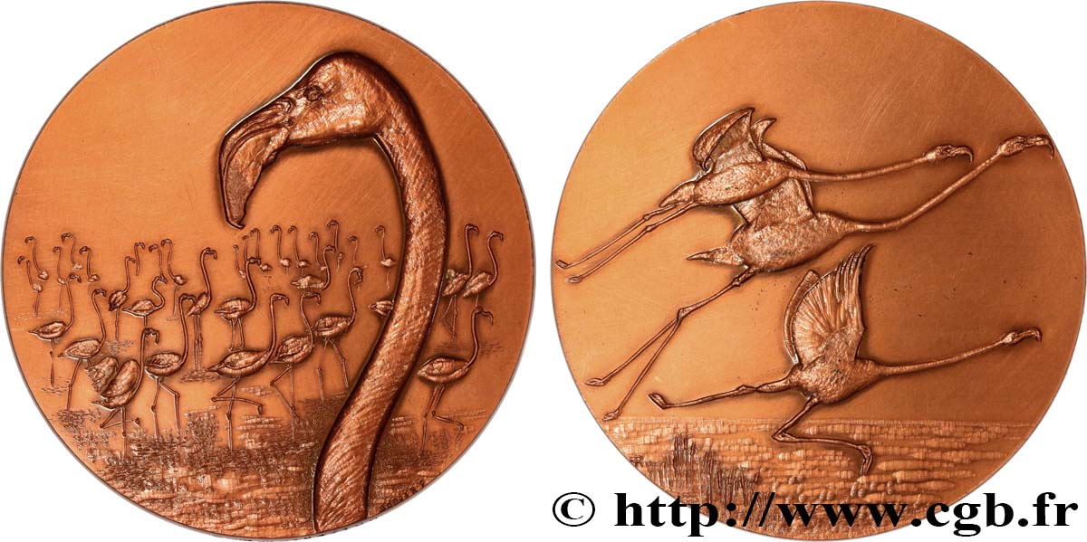 ANIMAUX Médaille animalière - Flamant Rose SUP