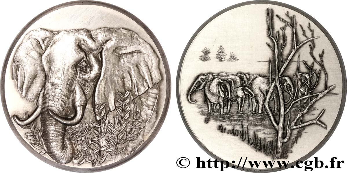 ANIMALS Médaille animalière - Éléphant EBC