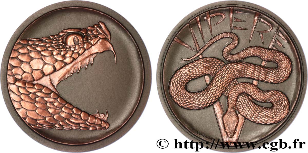 ANIMAUX Médaille animalière - Vipère Aspic SUP