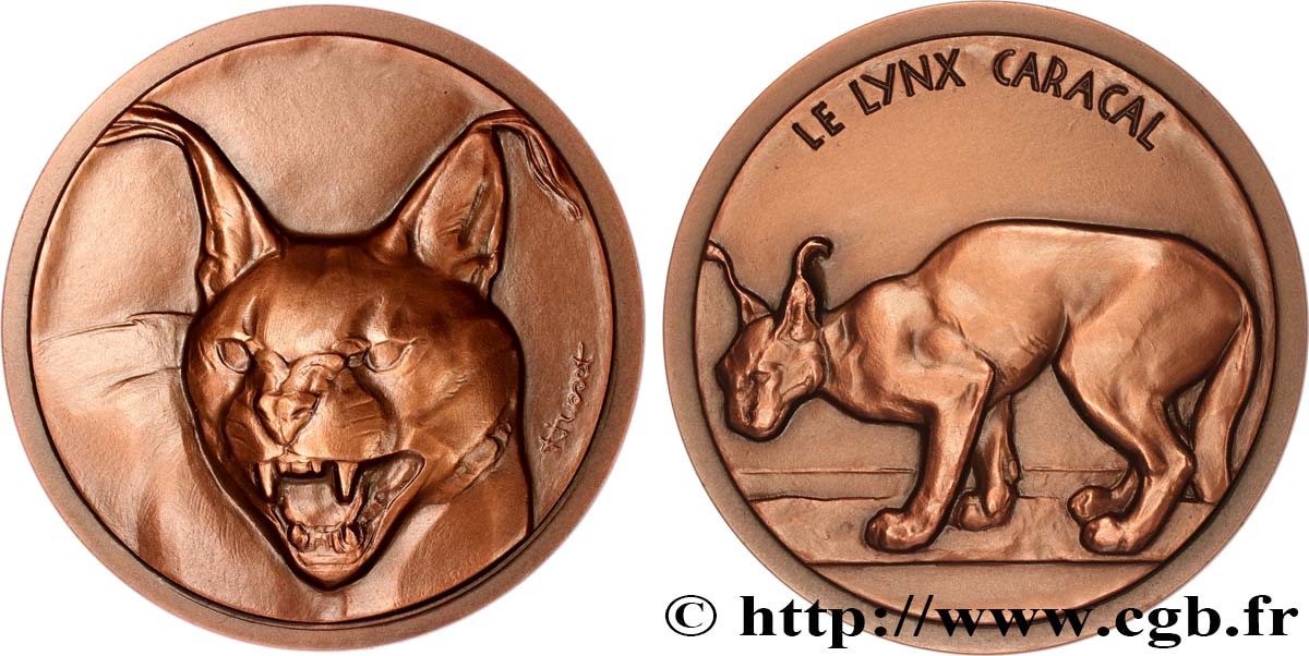 ANIMALS Médaille animalière - Lynx Caracal AU
