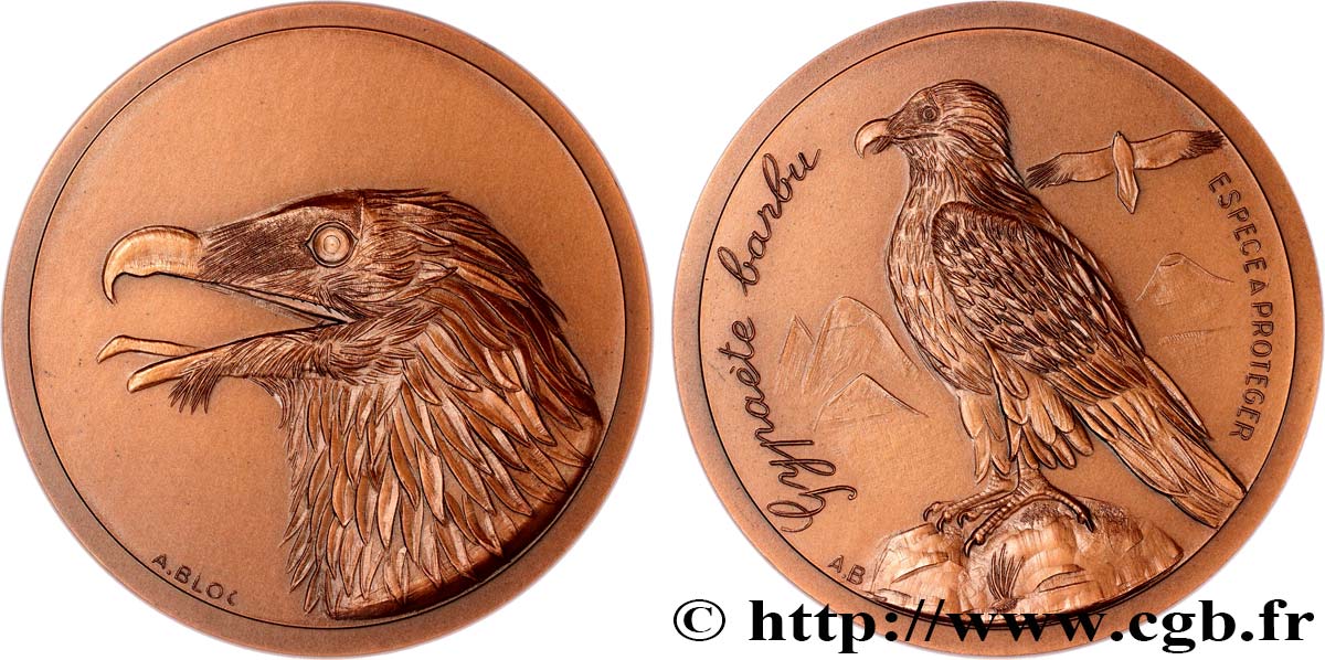 ANIMAUX Médaille animalière - Gypaète barbu SUP