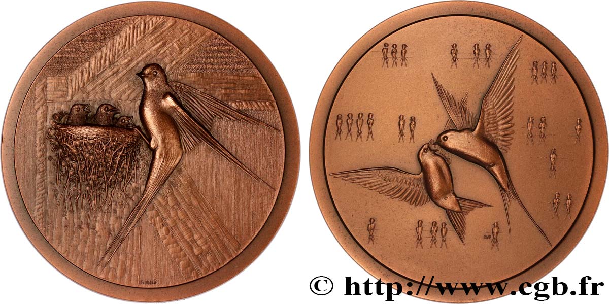 ANIMAUX Médaille animalière - Hirondelles SUP