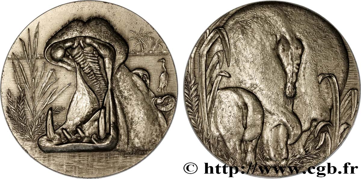 ANIMAUX Médaille animalière - Hippopotames SUP
