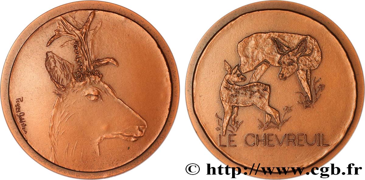 ANIMALS Médaille animalière - Chevreuil AU